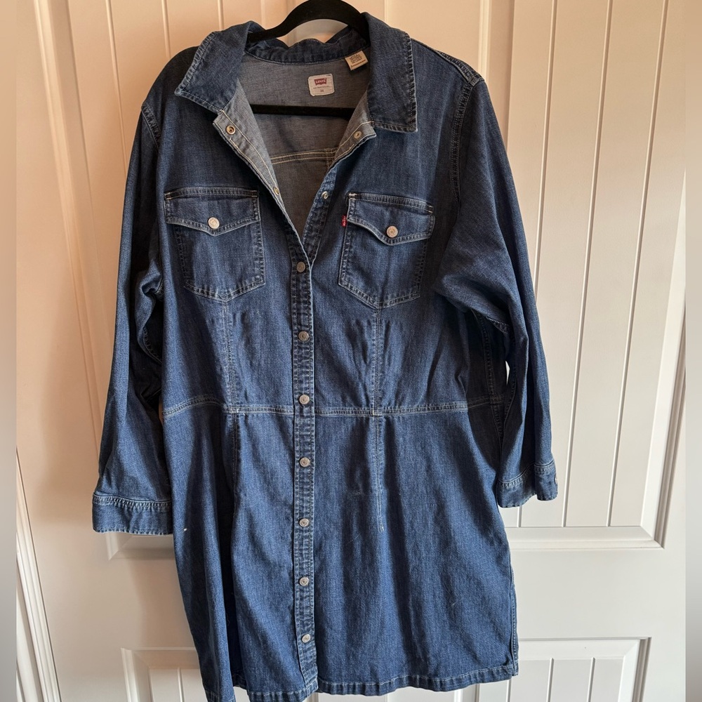 Levi's Women's Long Blue Denim Dress